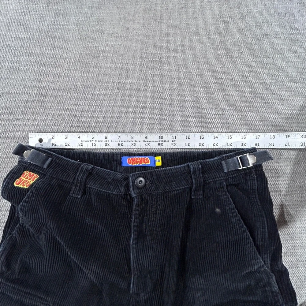 Empyre Corduroy Cargo Pants Mens 30 Black Good Skate Streetwear Utility Baggy